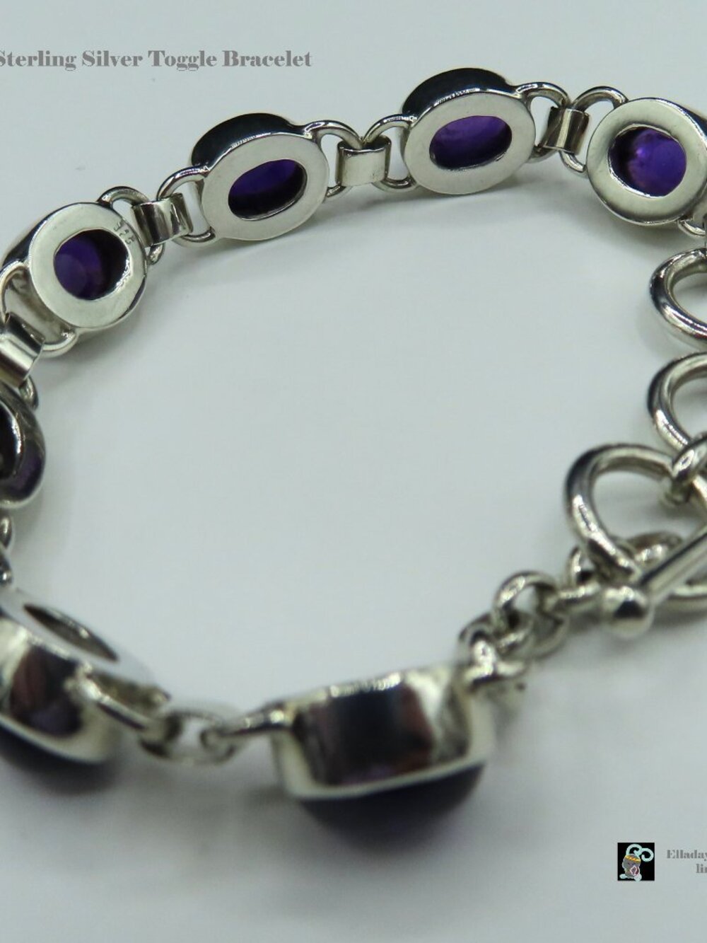 [SALE] Sterling Silver & Amethyst Toggle Bracelet - Picture 6 of 11